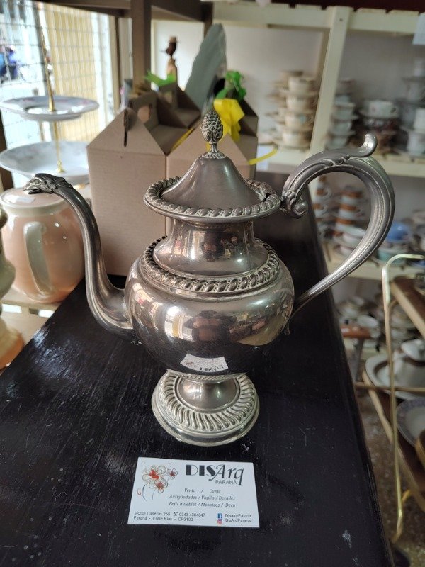 Producto - Tetera victoriana metal blanco