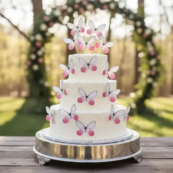 Producto - Mariposas comestible BLANCA C/ ROSA pack x12Un