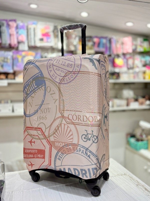 Producto - Funda para valija mediana estampillas art38636