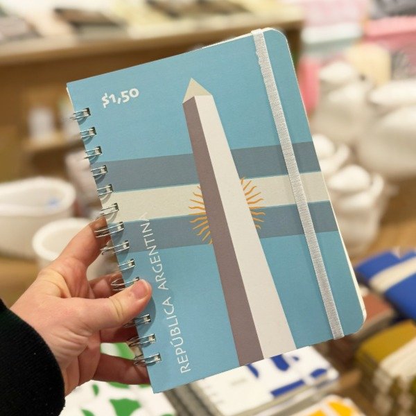 Producto - Cuaderno Anillado A5 Tapa BLANDA -  ESTAMPILLA OBELISCO