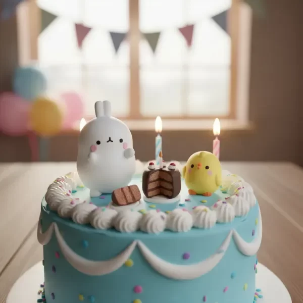 Producto - Adorno Para Torta Molang Y Piu Piu En Porcelana Fría