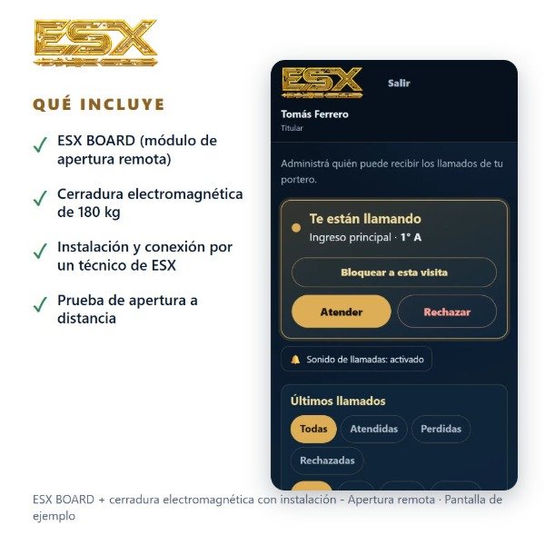 Producto - ESX BOARD + cerradura electromagnética con instalación - Apertura remota - 2