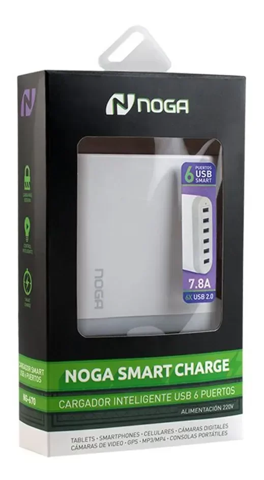 Producto - CARGADOR USB NOGA 6 PUERTOS 7.8A NG-670 TABLET CELULAR