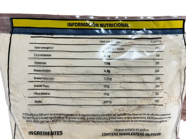 Producto - Huevo entero en polvo 1 Kg (80 Huevos) Ovofull - 2
