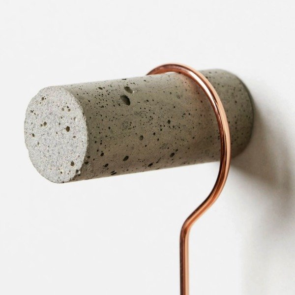 Producto - Moderno Perchero De Pared. Minimalista. Cemento X 6 Uds. - 3