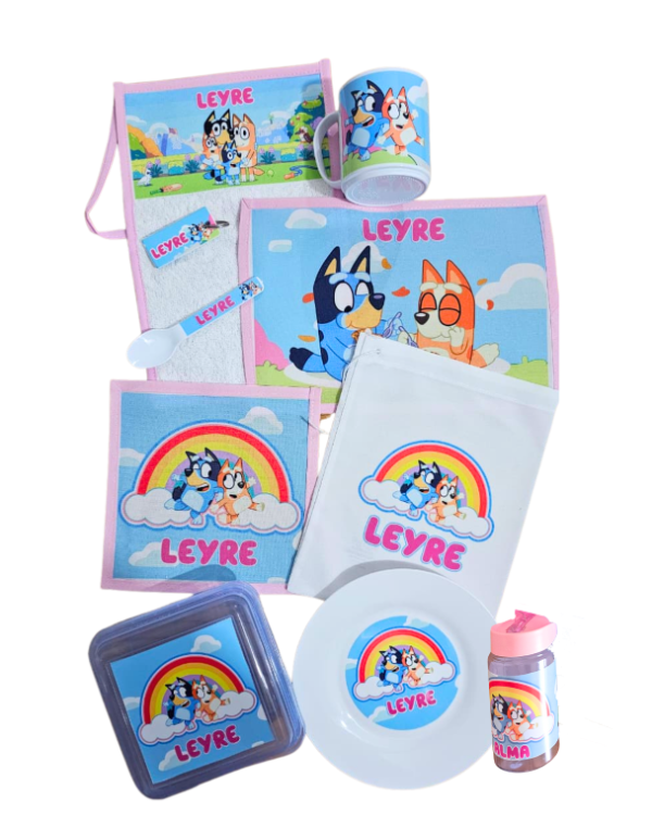 Producto - Set De Jardín Personalizado 8 Pzas con Taza + Cuchara + Tupper + Plato + Botella