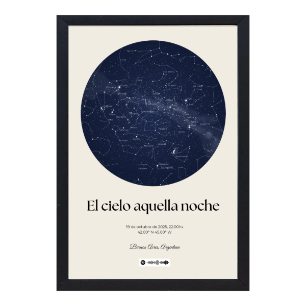 Producto - Mapa Estelar con Marco y Vidrio