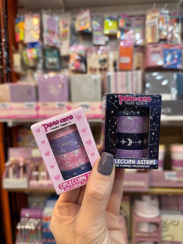 Producto - Washi tapes Punto Cero x4 con terminaciones metalizadas