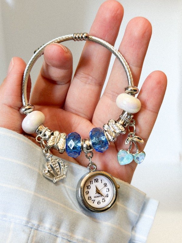 Producto - Pulsera Charms pando con reloj-acero quirúrgico