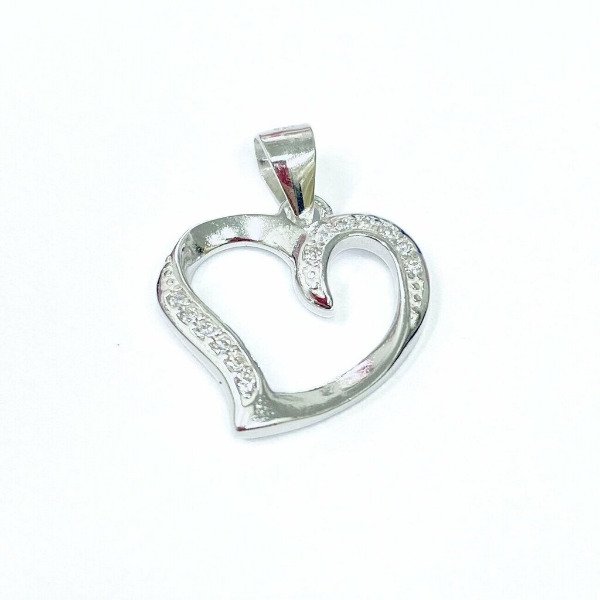 Producto - Dije Italiano 2 - Corazón Calado Abstracto con Piedras