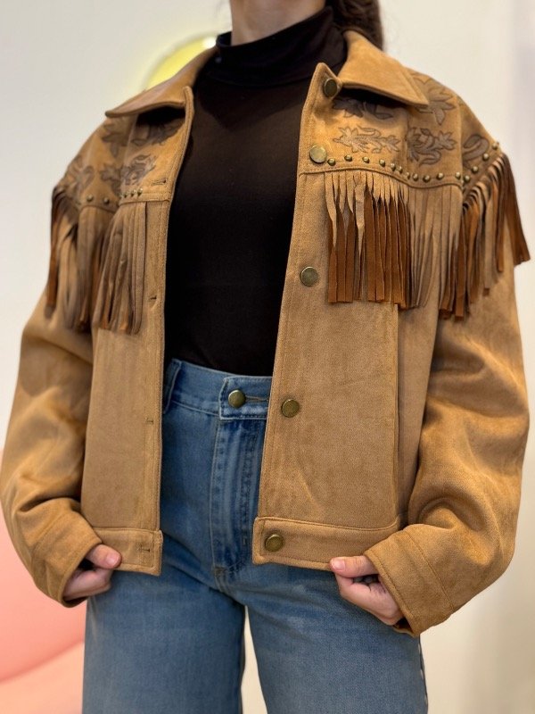 Producto - Campera gamuza flecos