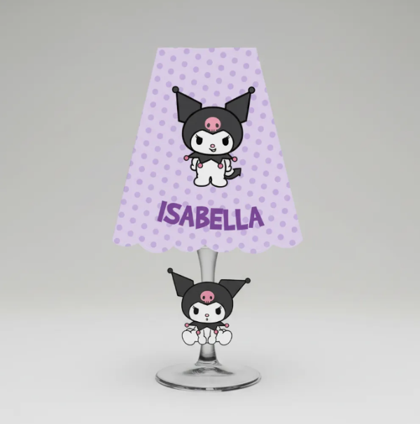 Producto - Imprimible Centro Mesa Lámpara Velador Copa Kuromi - 7