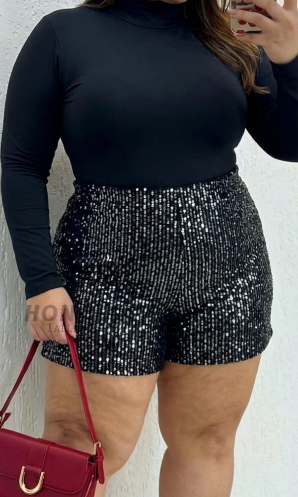 Producto - Short de Lentejuelas Plateado