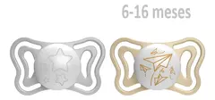 Producto - Set Chupete Chicco Physio forma x2 nocturno Silicona 6-16m neutro