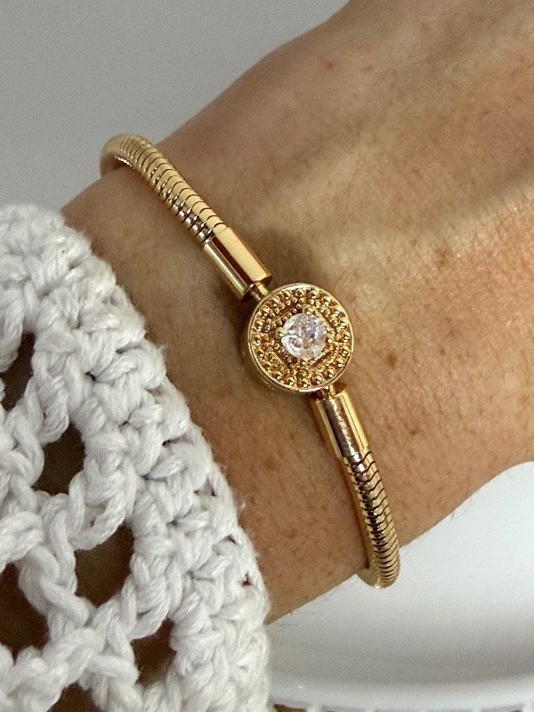 Producto - PD207 Pulsera Pandora con cierre círculo con cubik y micropave