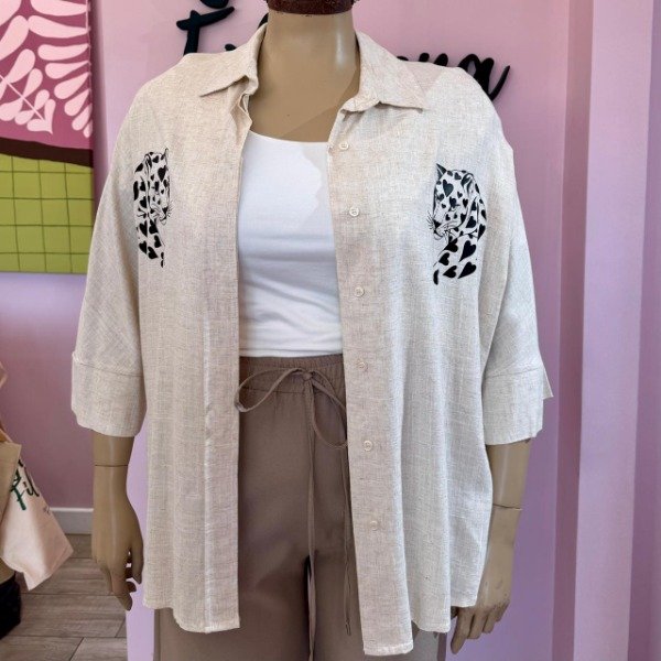 Producto - Camisa de lino tigre corazon 7329 - 0