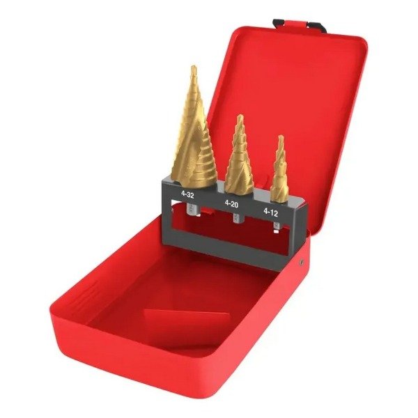 Producto - Juego de Brocas escalonadas en espiral (3 piezas)