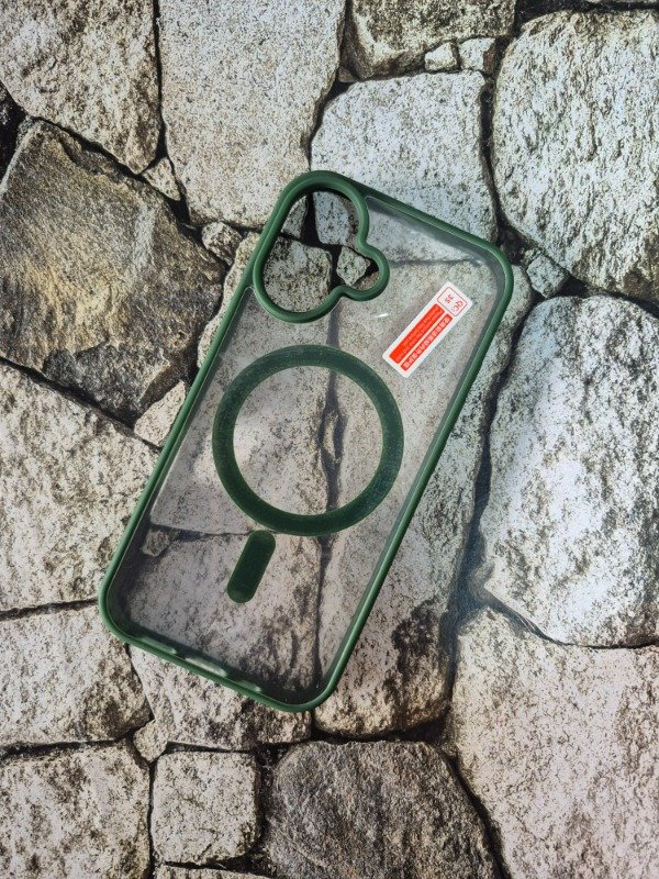 Producto - Funda rígida Magsafe borde color Iphone 16 verde oscuro