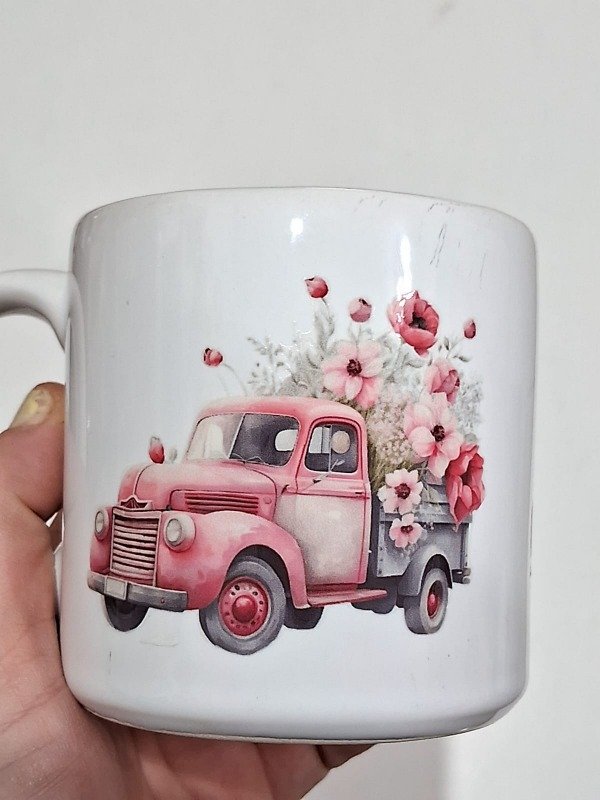Producto - Taza ceramica camioneta flores