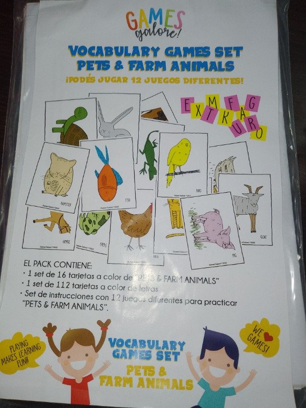 Producto - Vocabulary games set. Pets and farm animals