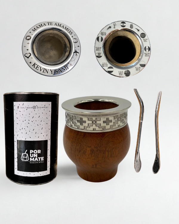 Producto - Imperial algarrobo Personalizado + Bombilla (Virola de alpaca)