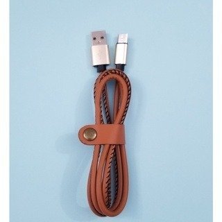 Producto - Cable Usb 2A Ficha Micro Usb Simil Cuero  Carga Rápida largo 1mts.