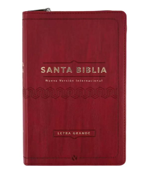 Producto - BIBLIA LETRA GRANDE NVI CON CIERRE IMITACIÓN PIEL VINO