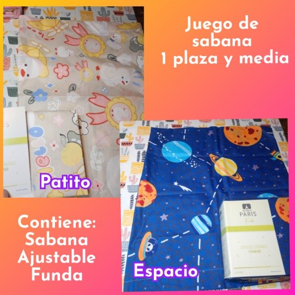 Producto - Juego de sabana económico 1 plaza y media