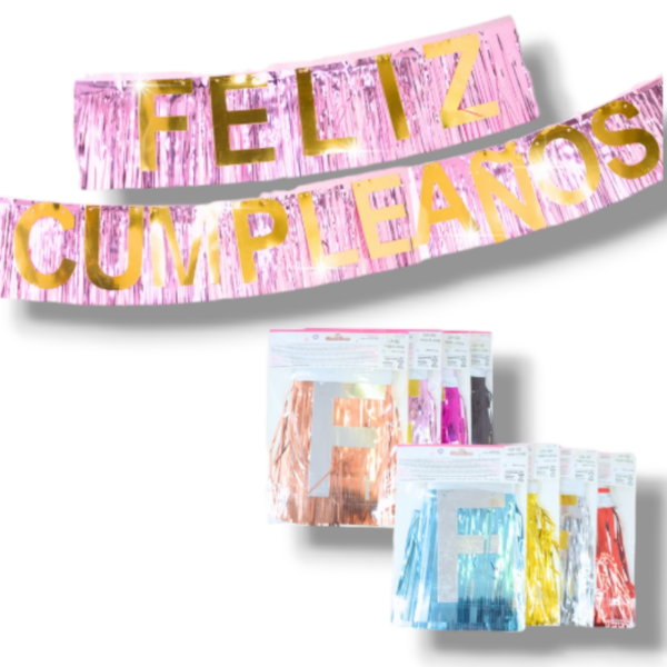 Producto - BANDERIN METALIZADO FELIZ CUMPLEAÑOS