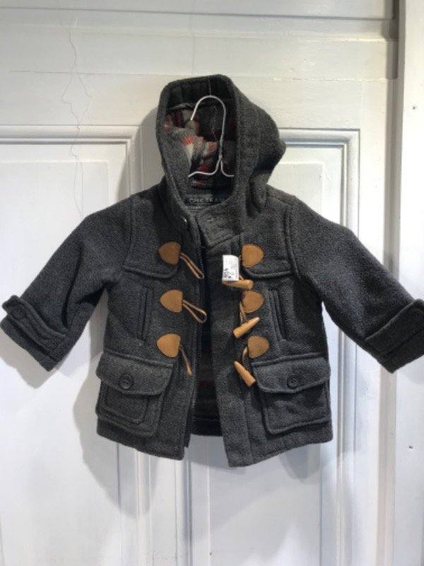 Producto - Tapado/Saco CHEEKY gris topo interior cuadrille- Talle 2 años- PRECIO: 40x