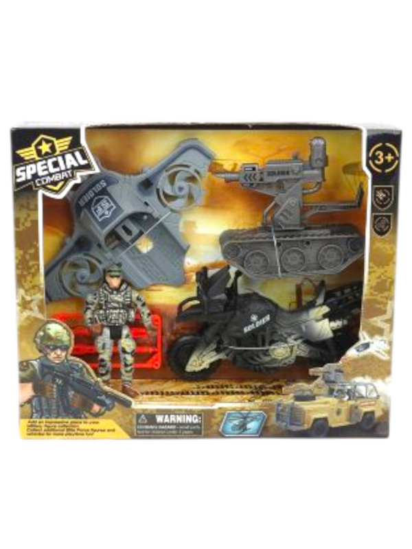 Producto - Set Combate Soldado + Moto + Avión ZY1528094
