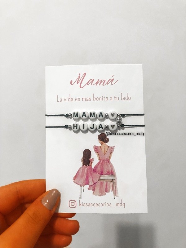 Producto - Pulseras día de la madre con letras e imán