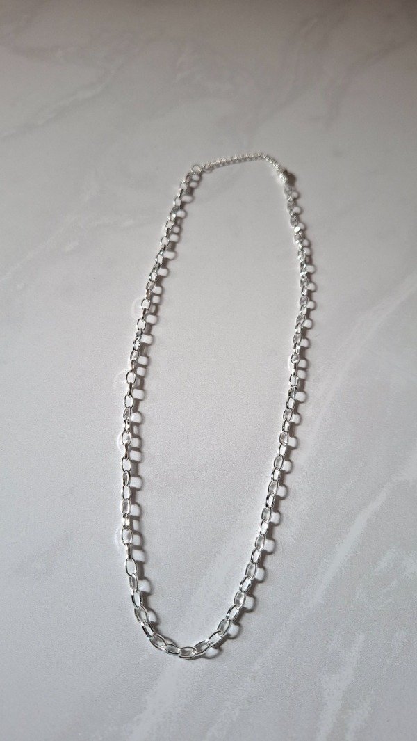 Producto - Cadena de acero blanco eslabones paper clip oval