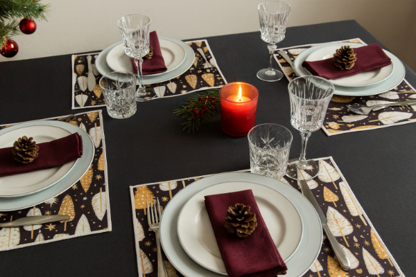 Producto - Individuales navidad negro