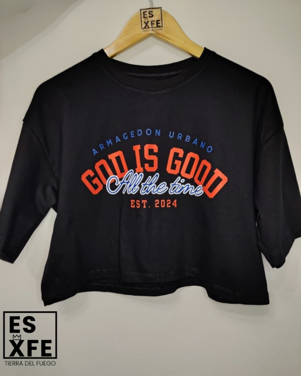 Producto - Remera Crop top "God is good"