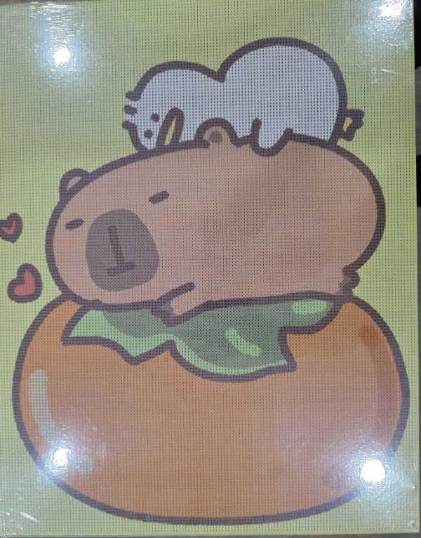 Producto - DIAMOND PAINTING 40X50 BASTIDOR CAPI NARANJA Y POLLITO