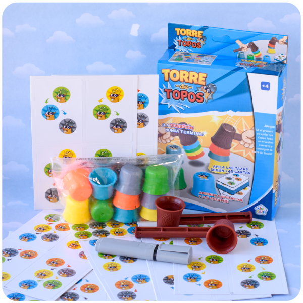 Producto - Torre de Topos -  Apilá, Golpeá y Ganá - KIDS CLUB