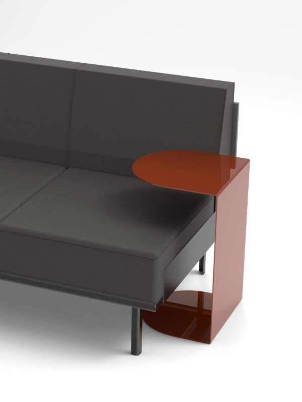 Producto - Mesa C - mesa de arrime metálica de apoyo redondeada - 1