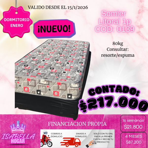 Producto - SOMIER LITORAL 1P