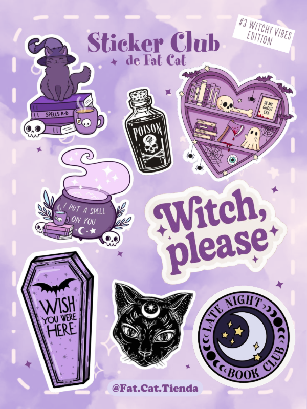 Producto - #3 Witchy Vibes - Planchita de Stickers