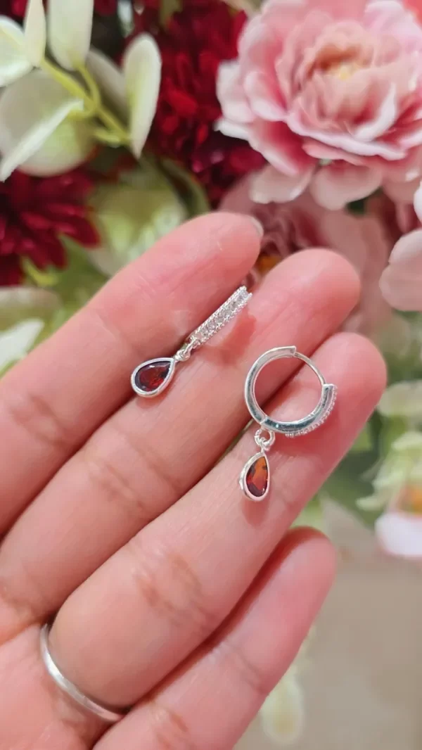 Producto - Argollas gota cubic bordo AB