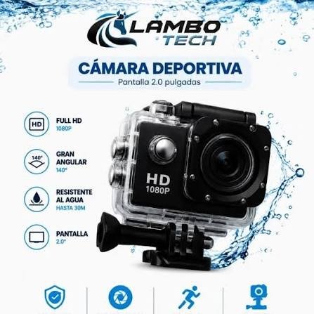 Producto - CAMARA DEPORTIVA LAMBOTECH FULL HD SUMERGIBLE 30 METROS GO PRO