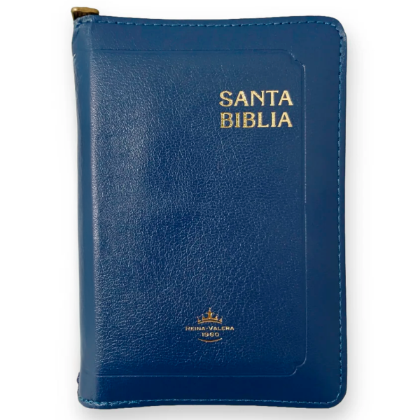 Producto - Biblia Reina Valera 1960 Chica Letra Regular Azul Con Cierre