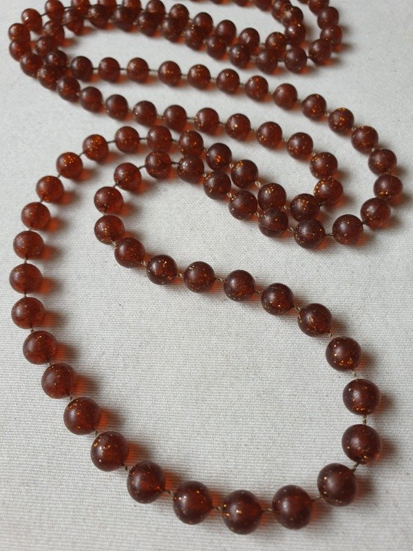 Producto - Collar Sautoir Celuloide Caramelo con Glitter - 5