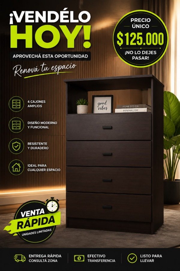 Producto - Cómoda 4 cajones
