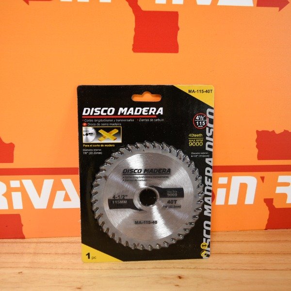 Producto - DISCO DE CORTE PARA MADERA MA-115-40T
