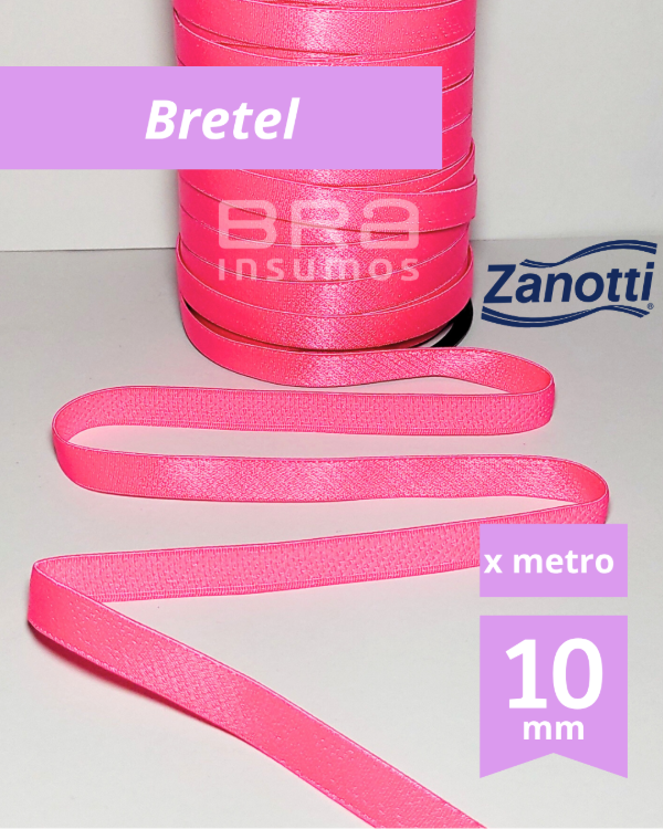 Producto - Bretel Papiro Zanotti 10 mm - Rosa Chicle (x Metro)
