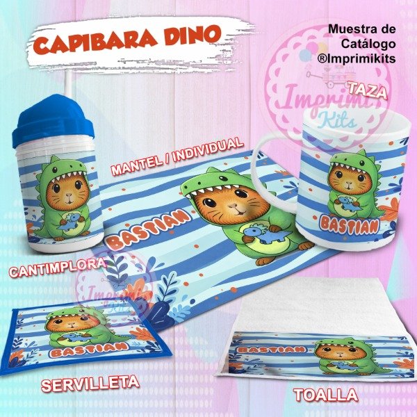 Producto - Plantillas Para Sublimar Diseños Set de Jardín Capibara Dinosaurio