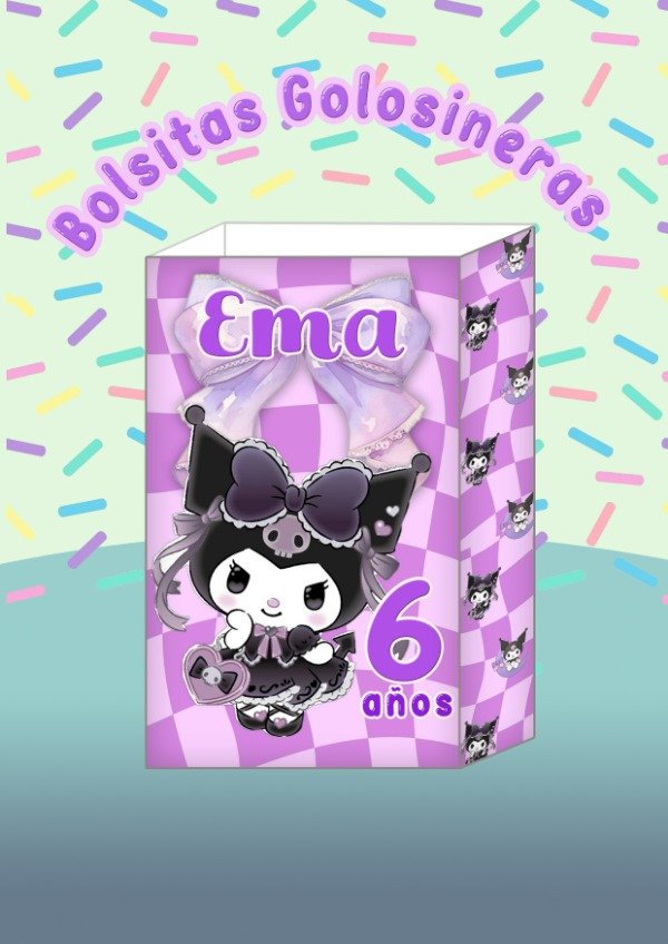 Producto - Bolsita Golosinera de Kuromi Kitty con Nombre