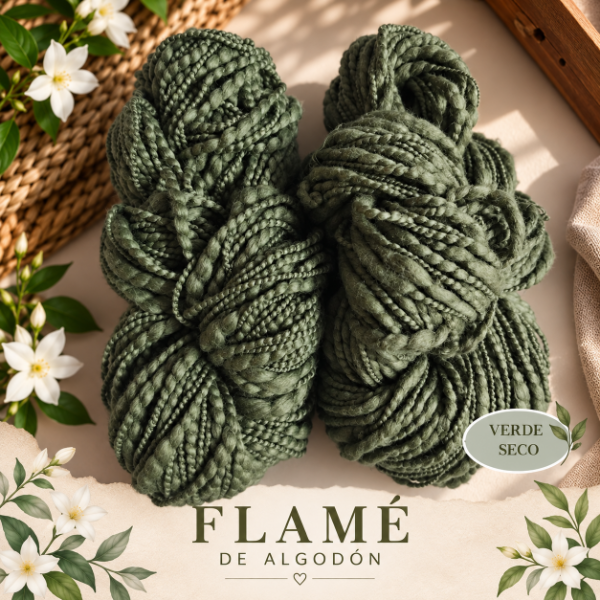 Producto - Combo Flame de Algodon Verde Seco (2 madejas)